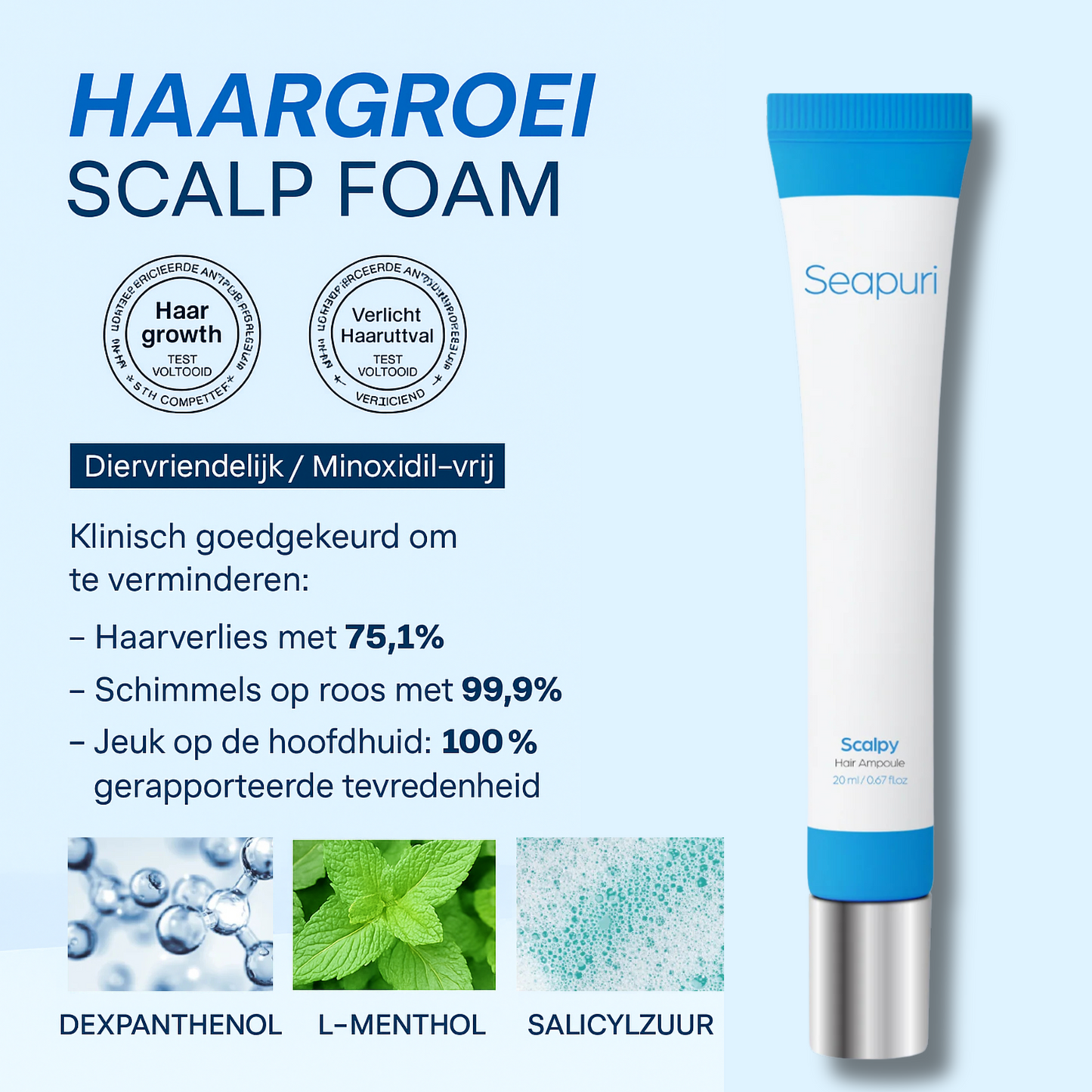 Seapuri - Verkoelend Scalp Serum voor Gezonde Haargroei